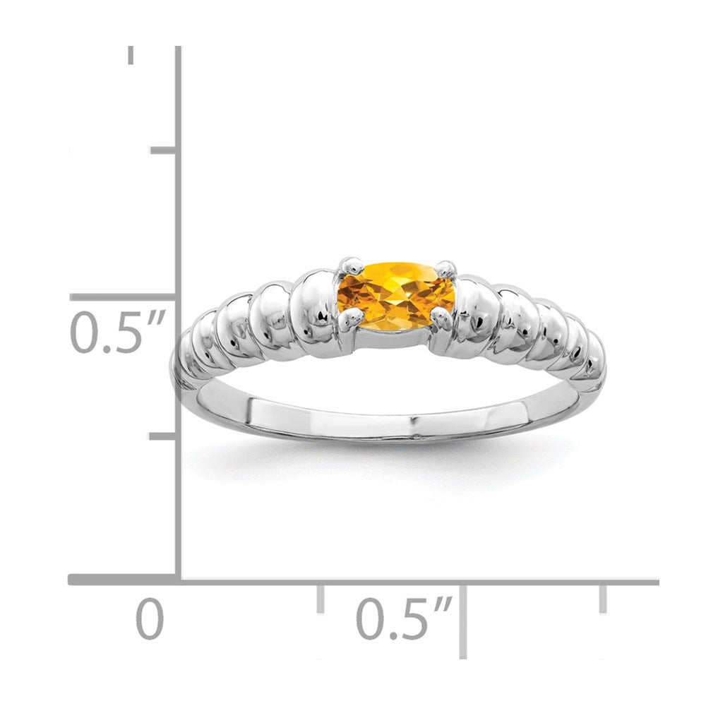 14k White Gold 5x3mm Oval Citrine ring