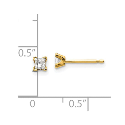 14k AAA Quality Complete Princess cut Diamond Earring