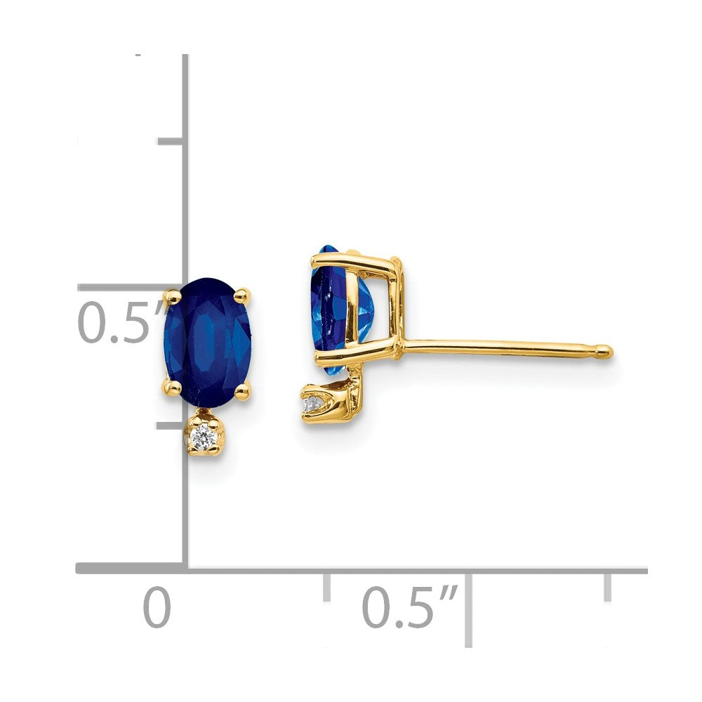 14k Diamond & Sapphire Birthstone Earrings