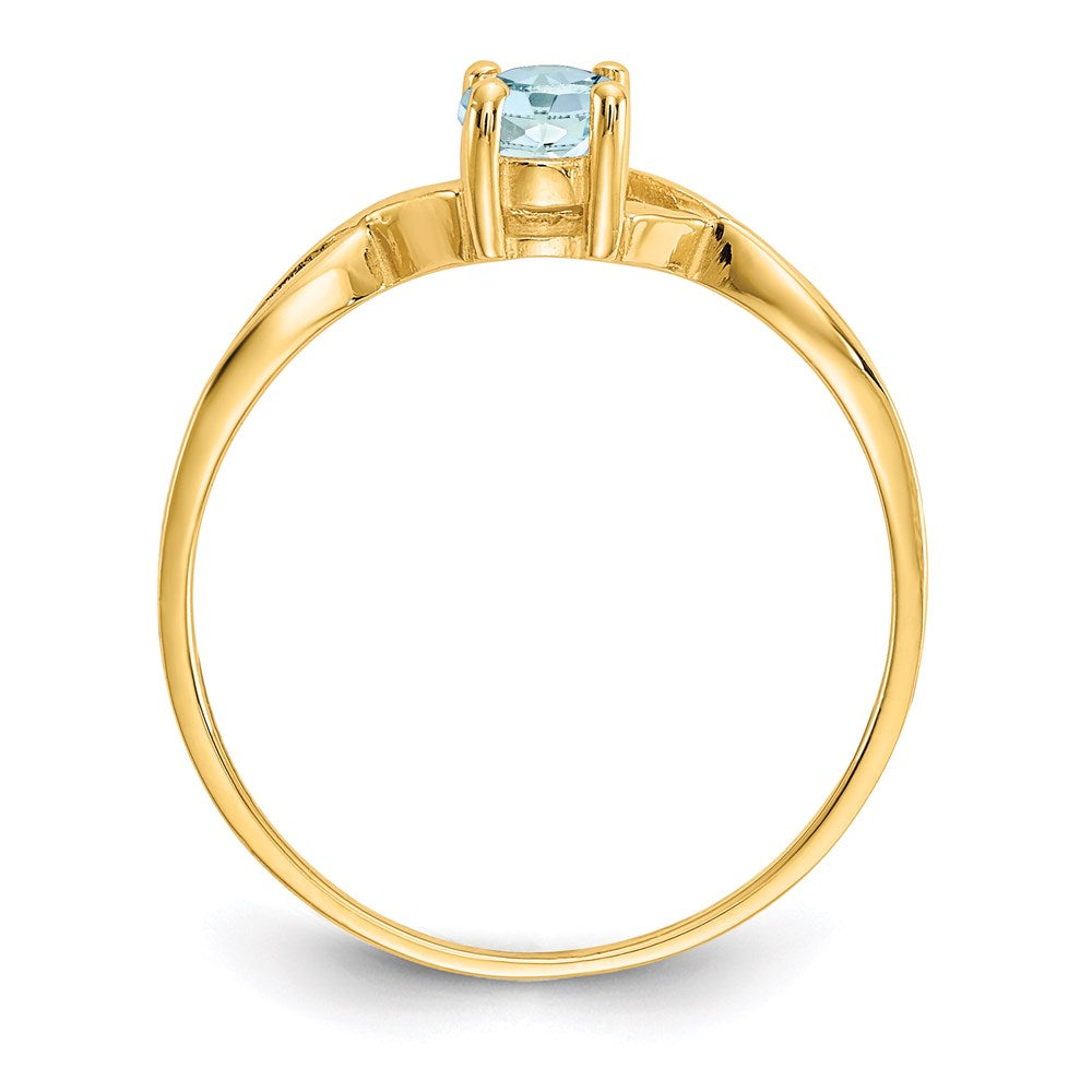 14K Yellow Gold Aquamarine Birthstone Ring