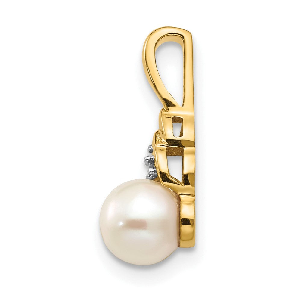 14K Diamond and FW Cultured Pearl Pendant