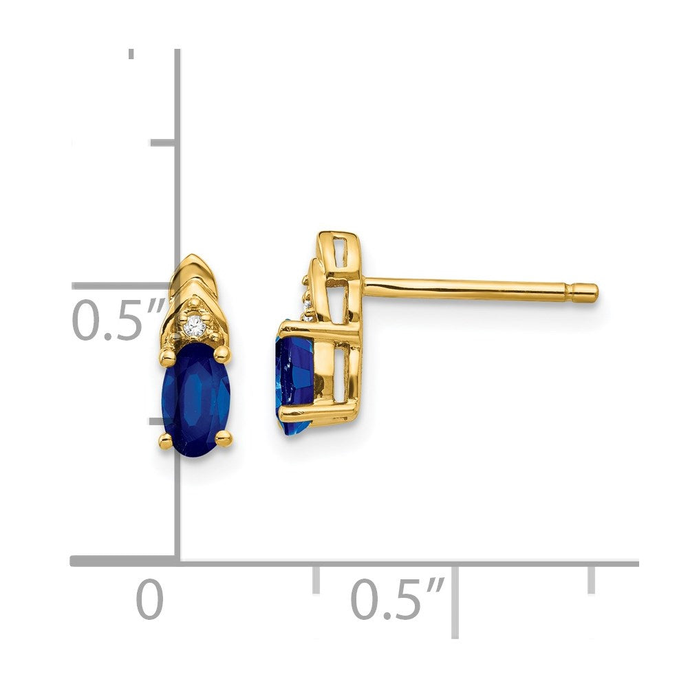 14K Diamond and Sapphire Earrings