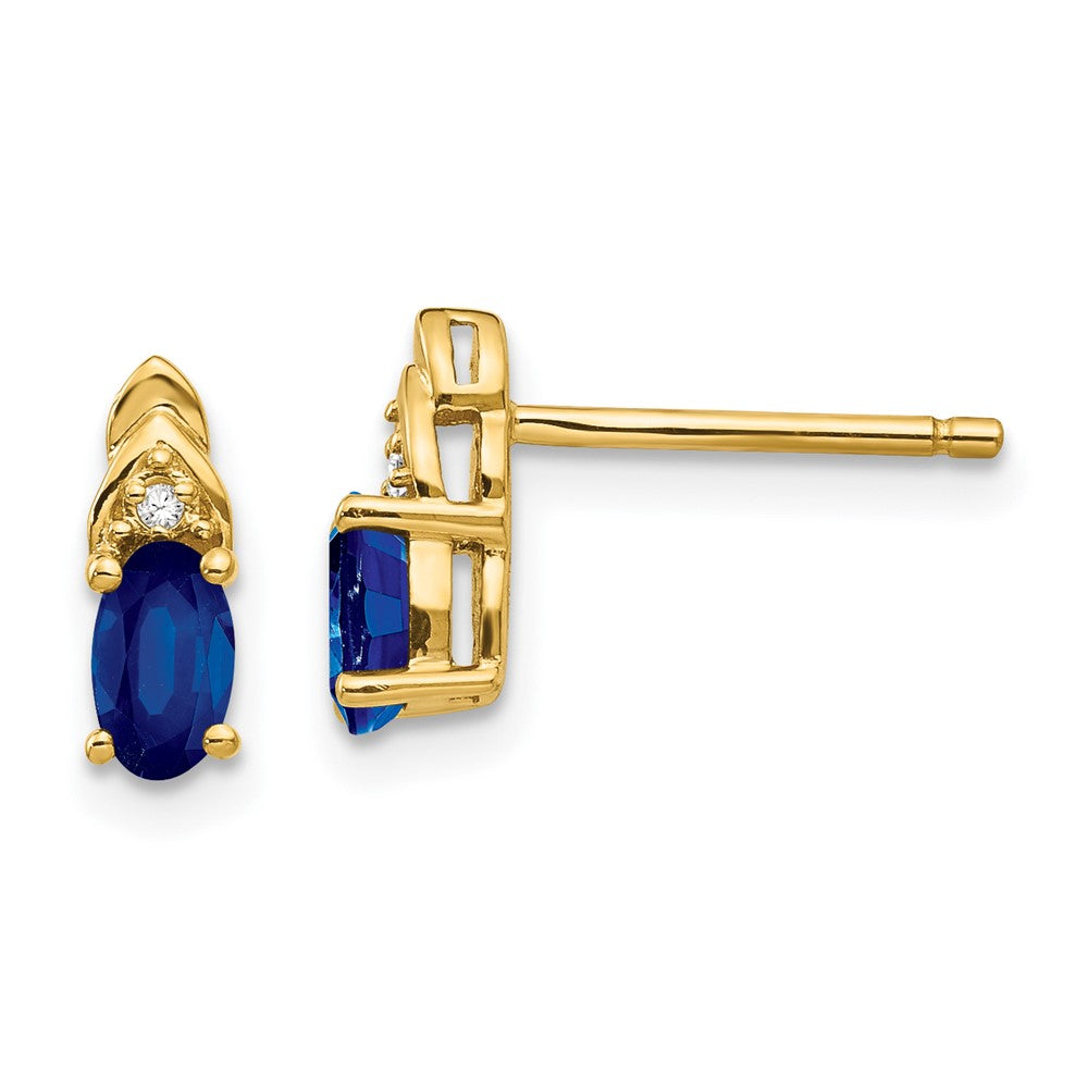 14K Diamond and Sapphire Earrings