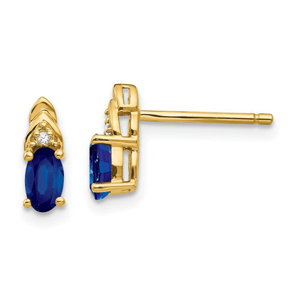 14K Diamond and Sapphire Earrings