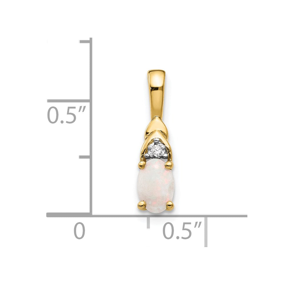 14K Diamond and Opal Pendant