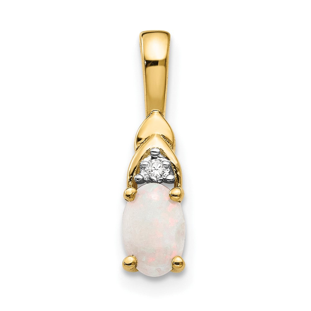 14K Diamond and Opal Pendant