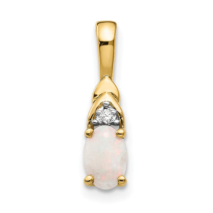 14K Diamond and Opal Pendant