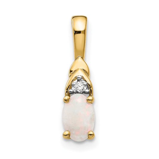 14K Diamond and Opal Pendant