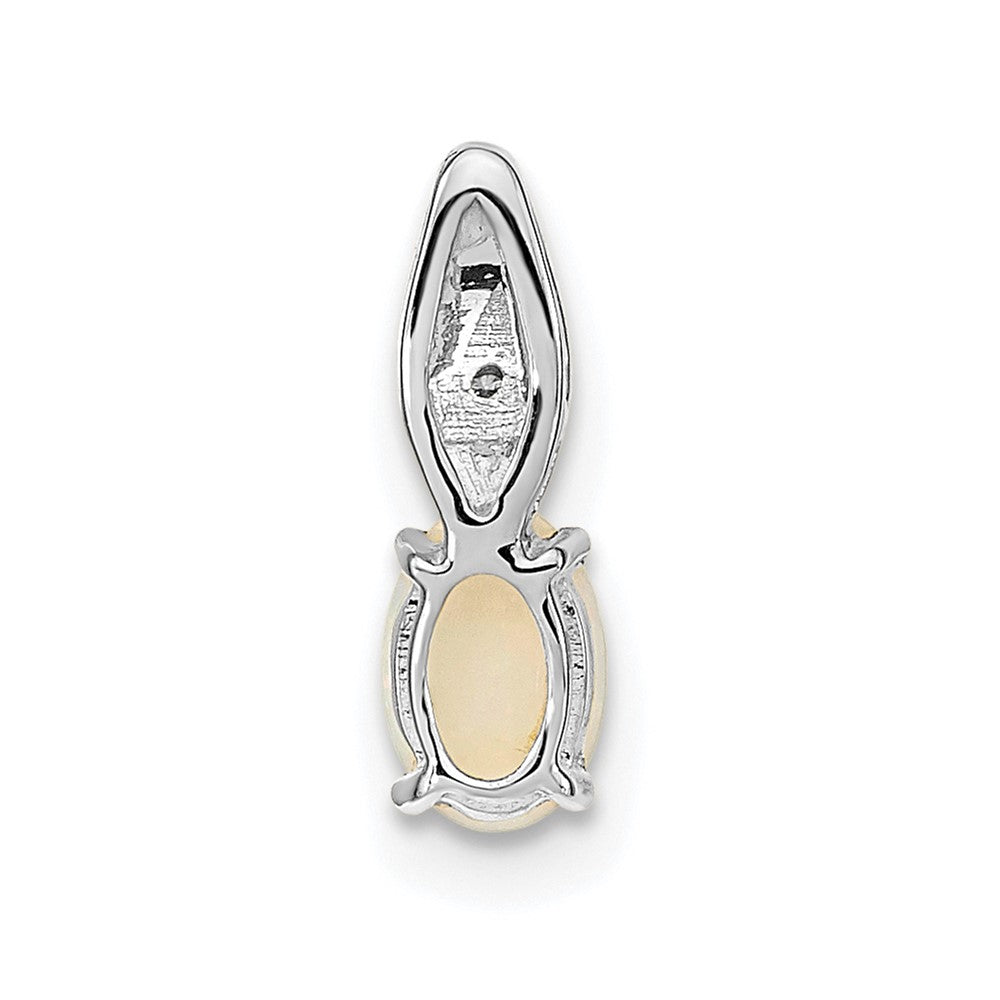 14k White Gold Opal Diamond Pendant