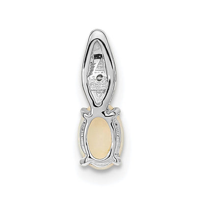 14k White Gold Opal Diamond Pendant