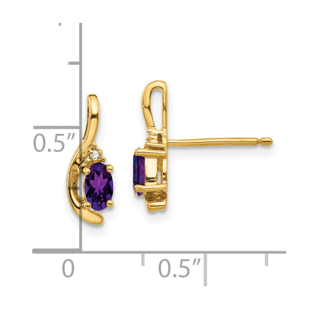14K Diamond and Amethyst Earrings