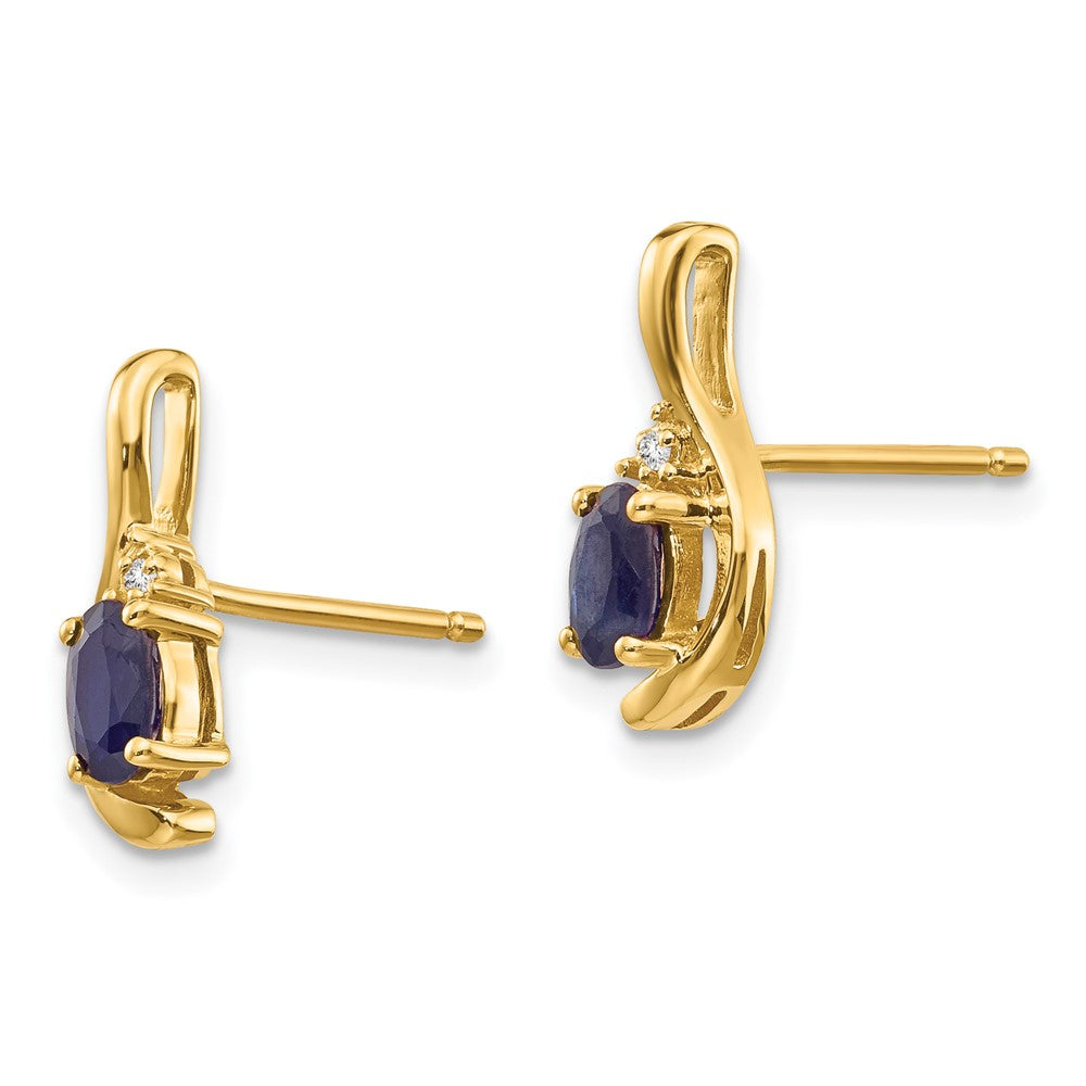 14K Diamond and Sapphire Earrings