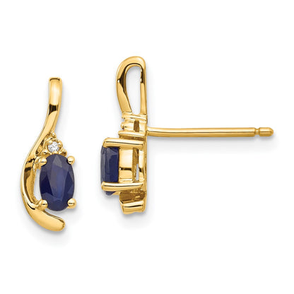 14K Diamond and Sapphire Earrings