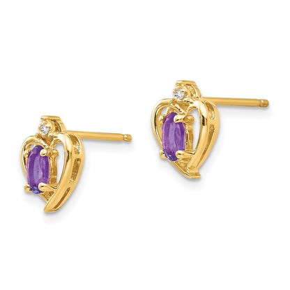 14K Diamond and Amethyst Earrings