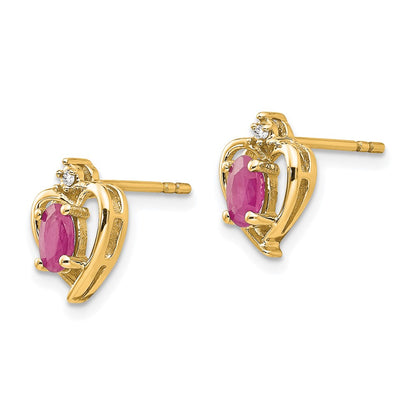 14K Diamond and Ruby Earrings