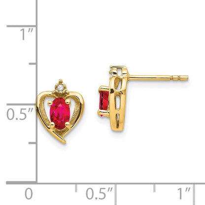 14K Diamond and Ruby Earrings