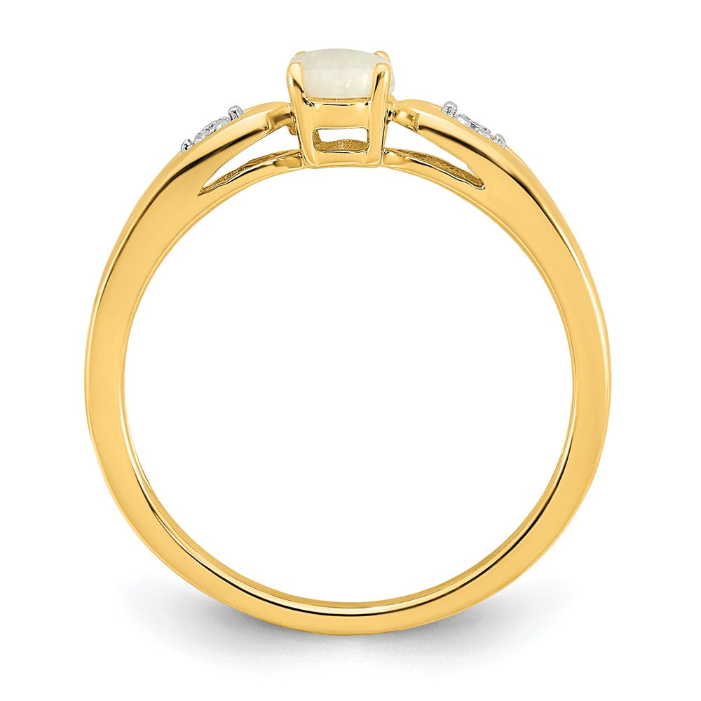 14k yellow gold opal and real diamond ring xbs607