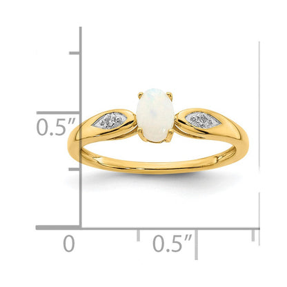 14k yellow gold opal and real diamond ring xbs607