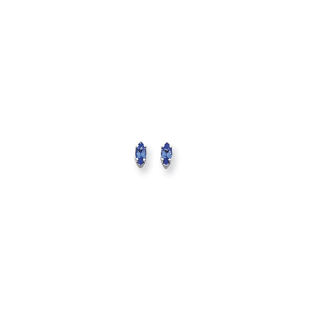 14k White Gold 6x3mm Marquise Sapphire Earrings XE102WS