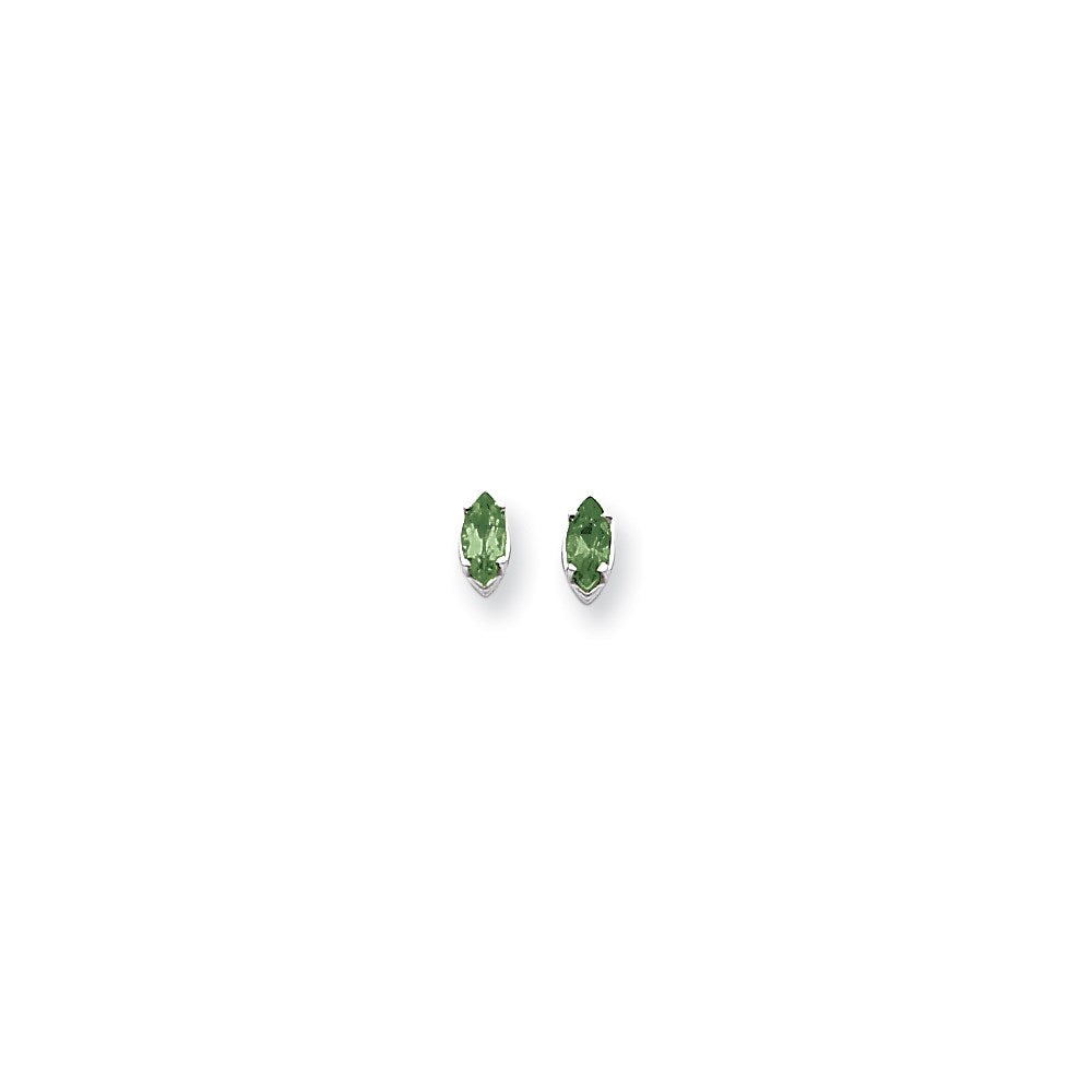 14k White Gold 7x3.5mm Marquise Emerald Earrings XE103WE