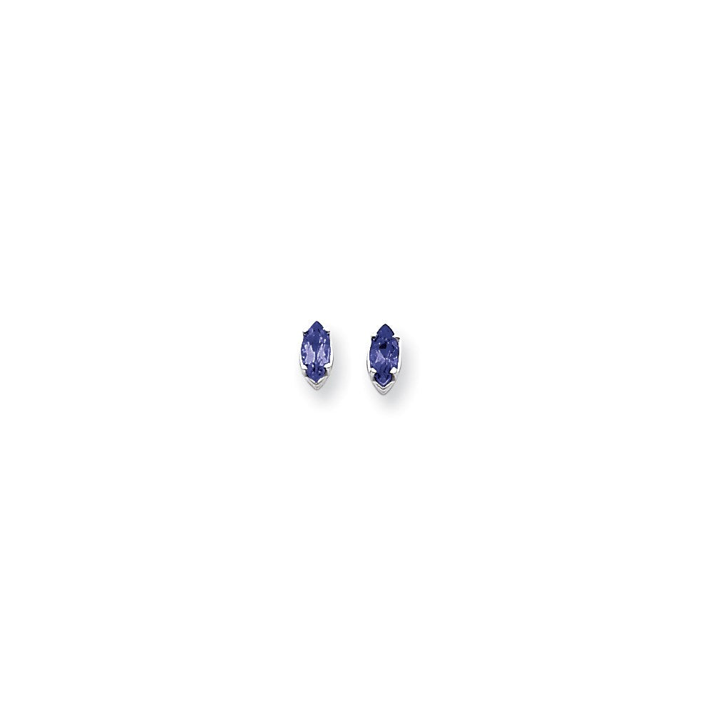 14k White Gold 7x3.5mm Marquise Sapphire Earrings XE103WS