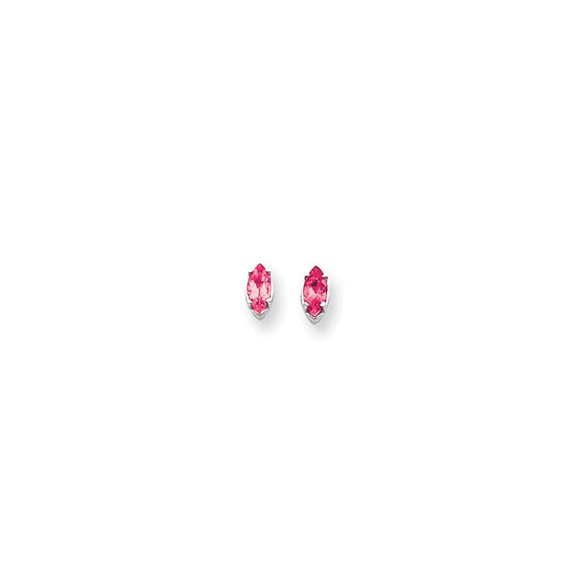 14k White Gold 7x3.5mm Marquise Pink Sapphire Earrings XE103WSP