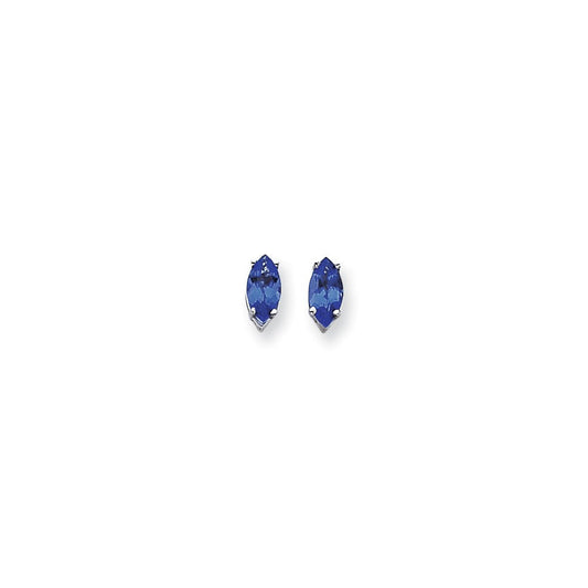 14k White Gold 10x5mm Marquise Sapphire Earrings XE105WS