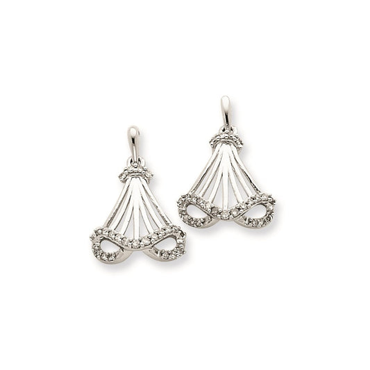 14K White Gold Real Diamond Post Earrings XE1889AA