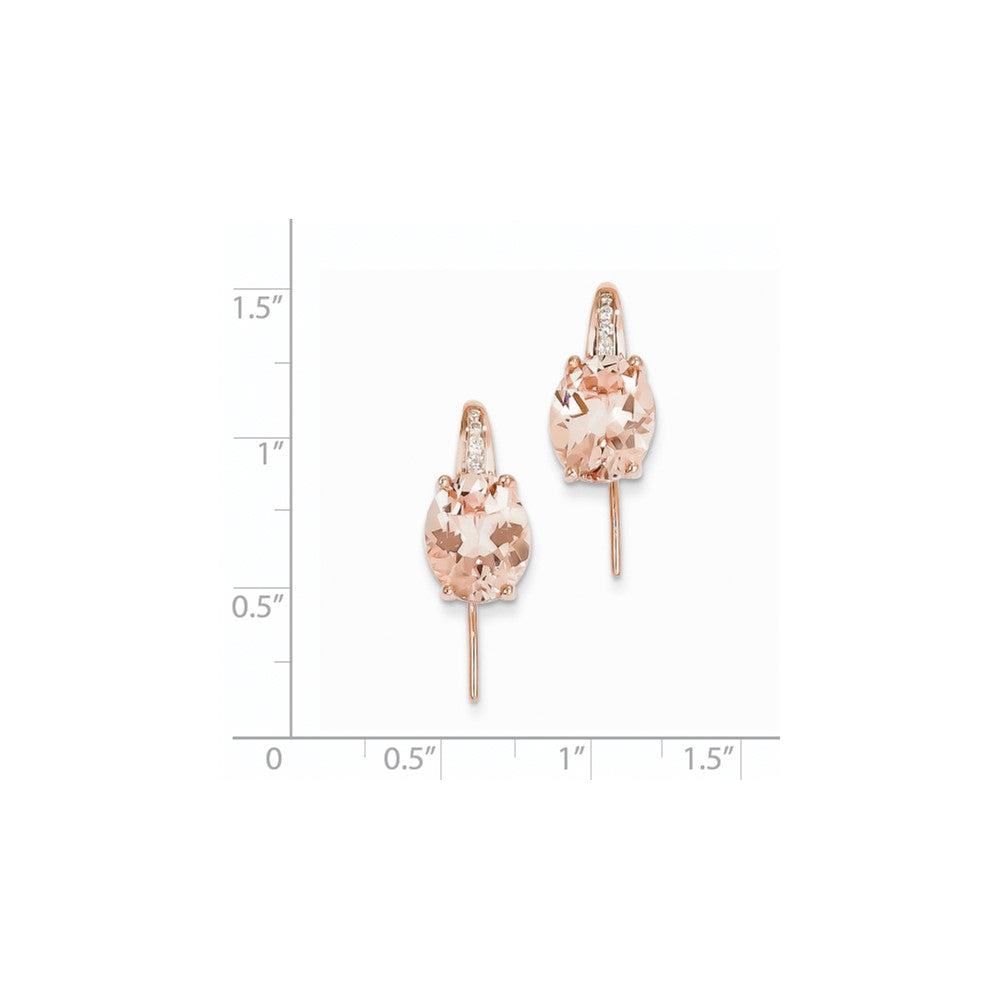 14k Rose Gold Real Diamond and Morganite Dangle Earrings XE2153MG/AA