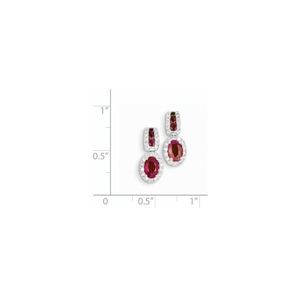 14k White Gold AA Real Diamond & Ruby Earrings XE2440R/AA