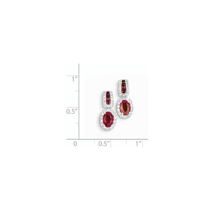 14k White Gold AA Real Diamond & Ruby Earrings XE2440R/AA