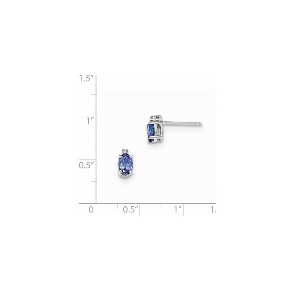 14k White Gold Oval Tanzanite u0026 Diamond Post Earrings
