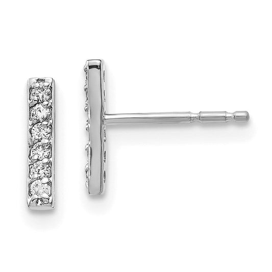14k White Gold Bar Earrings Mtg (nonRhodium) XE3075W