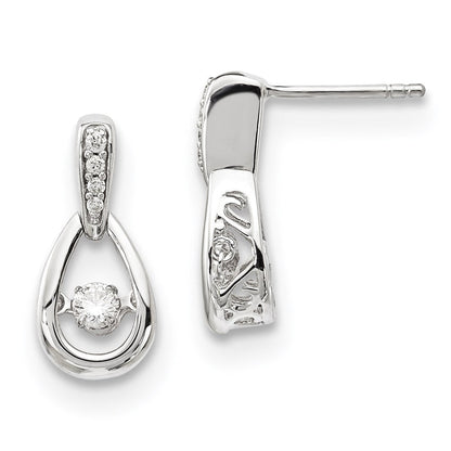 14k White Gold Vibrant Real Diamond Earrings XE3189A