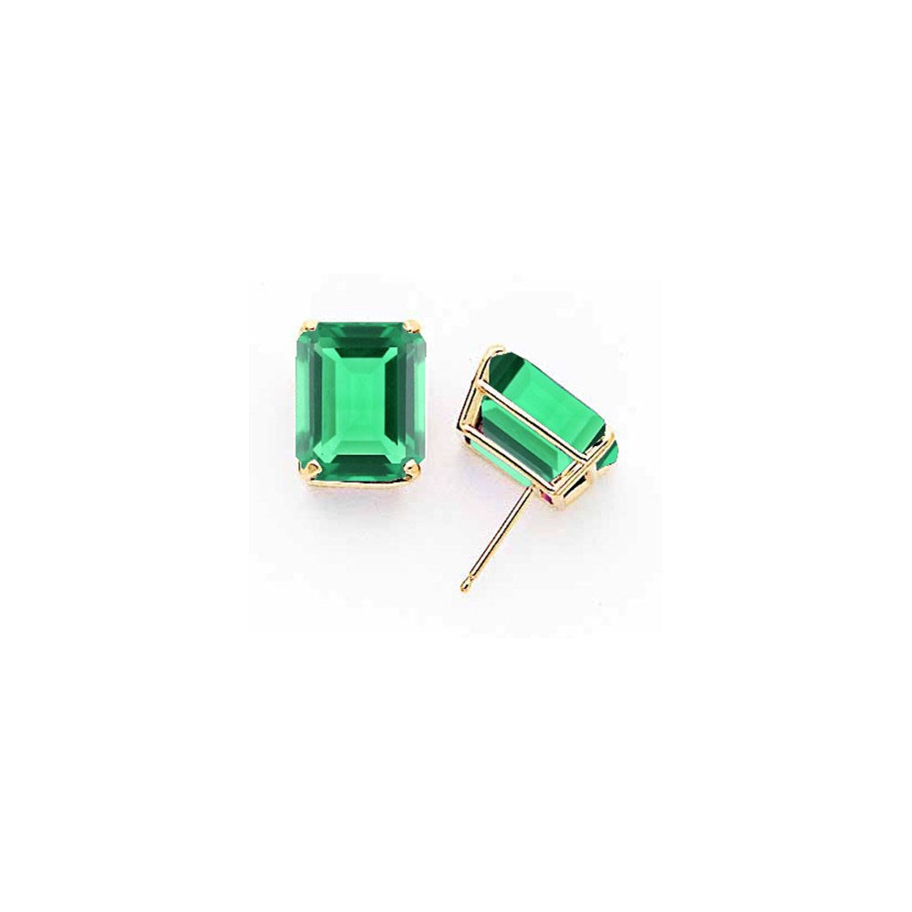 14k Yellow Gold 12x10mm Emerald Cut Mount St. Helens Earrings XE70MS
