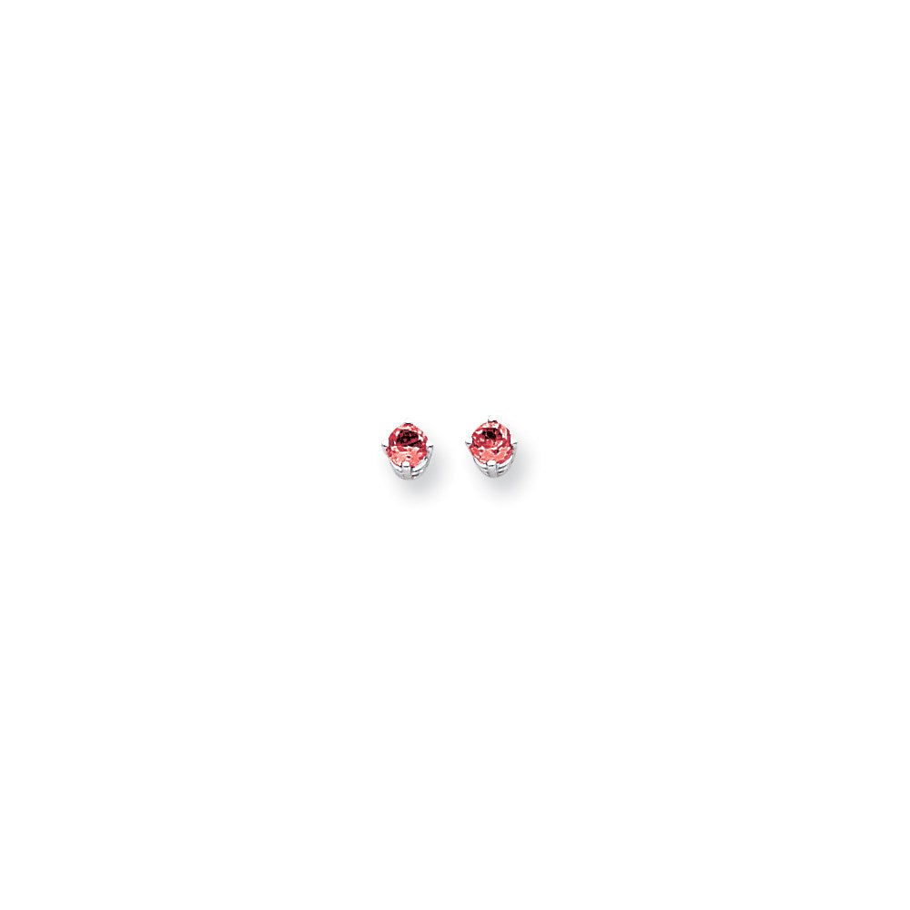 14k White Gold 4mm Ruby Earrings XE71WR