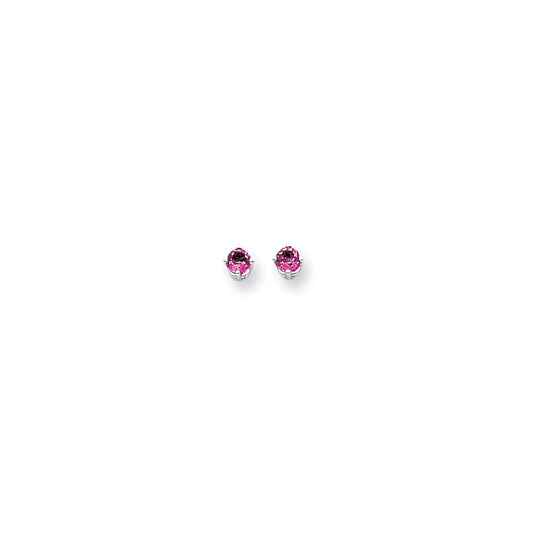 14k White Gold 4mm Pink Sapphire Earrings XE71WSP
