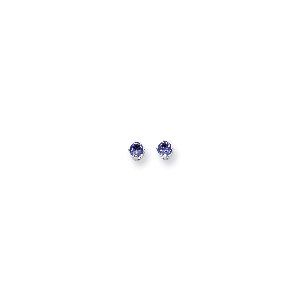 14k White Gold 4mm Sapphire Earrings XE71WS