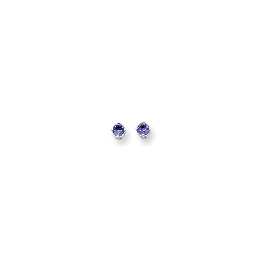 14k White Gold 4mm Sapphire Earrings XE71WS