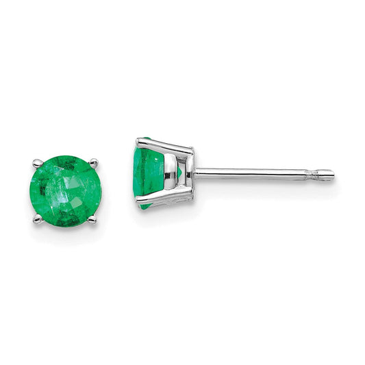 14k White Gold Emerald Earrings XE72WE-B
