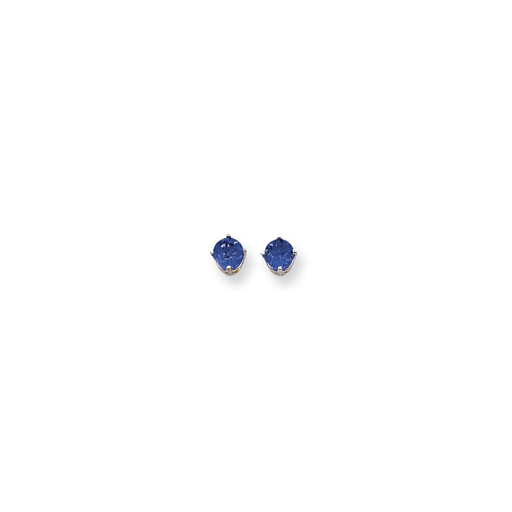 14k White Gold 5mm Sapphire Earrings XE72WS