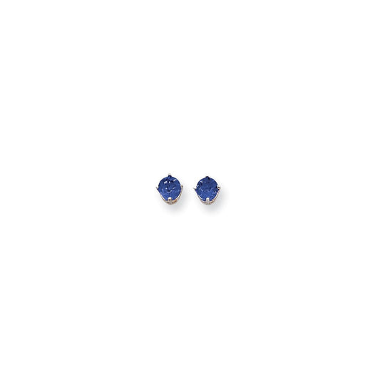 14k White Gold 5mm Sapphire Earrings XE72WS