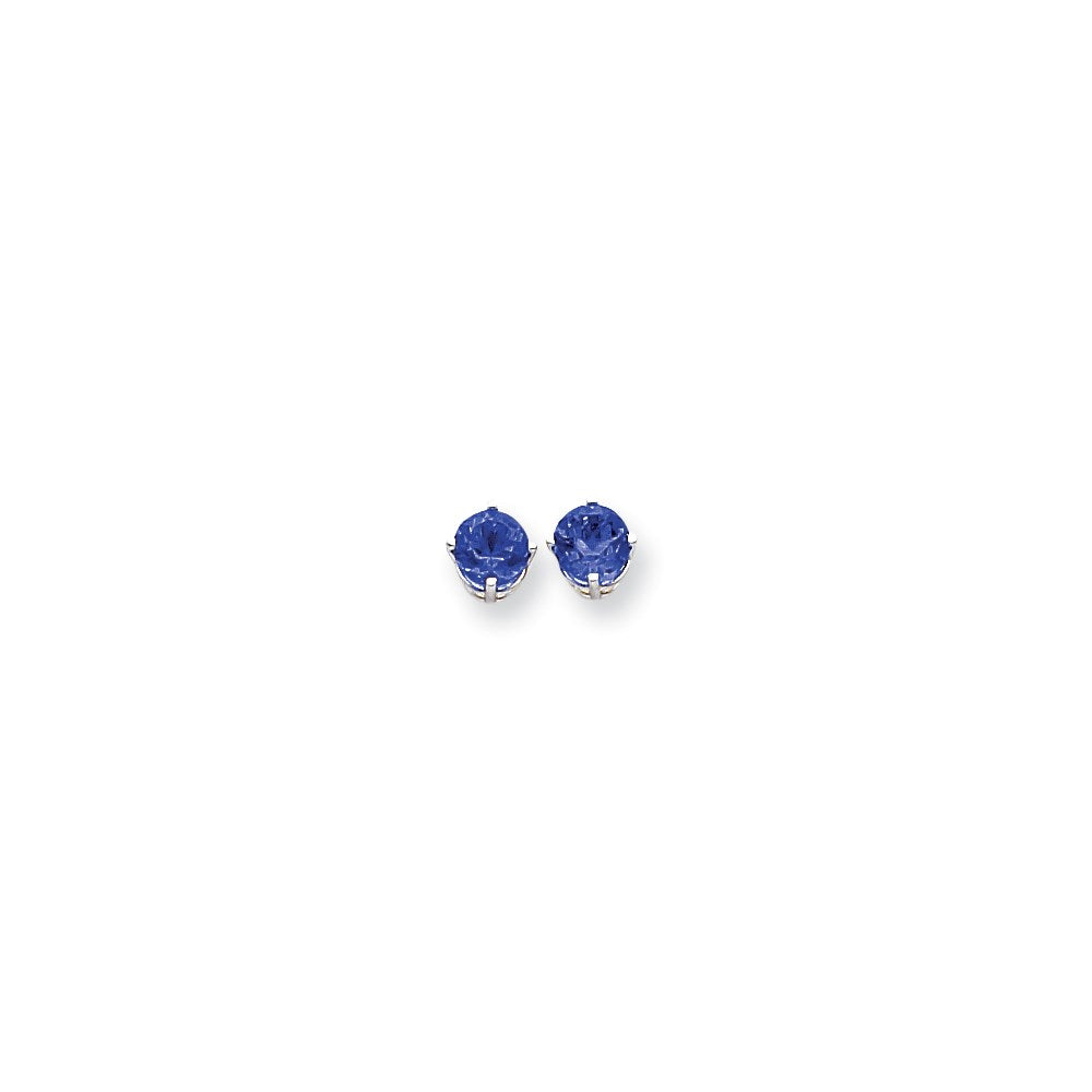 14k White Gold 6mm Sapphire Earrings XE73WS