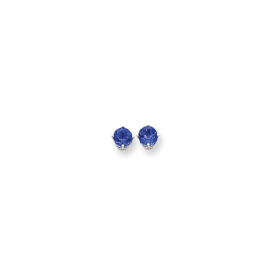 14k White Gold 6mm Sapphire Earrings XE73WS