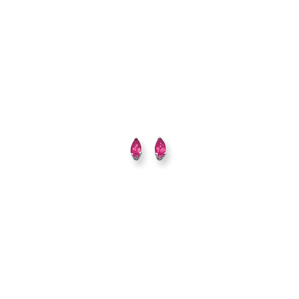 14k White Gold 5x3mm Pear Pink Sapphire Earrings XE78WSP