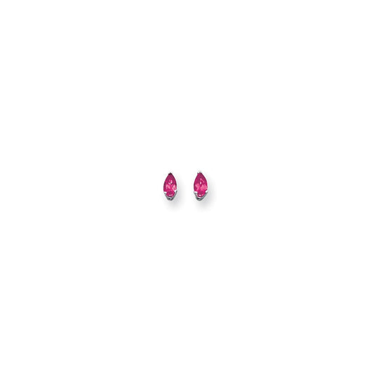 14k White Gold 5x3mm Pear Pink Sapphire Earrings XE78WSP