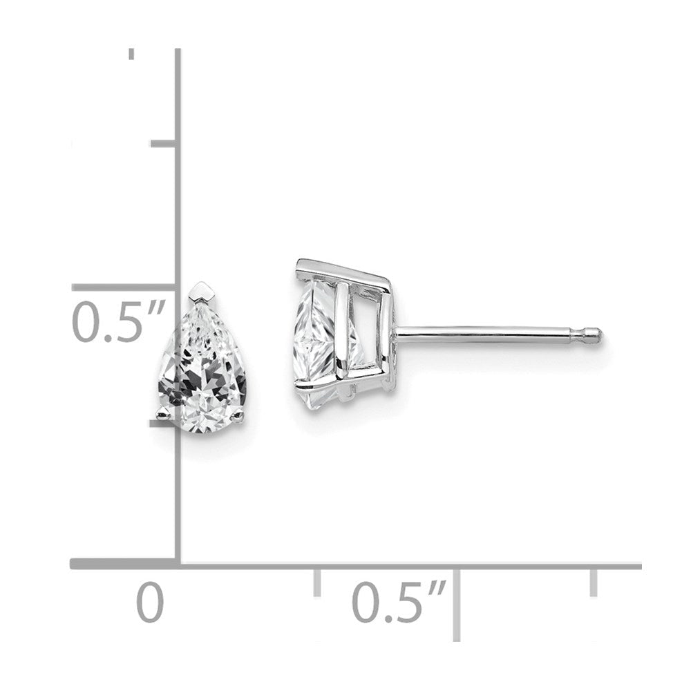14k Yellow Gold Cubic Zirconia Pear Stud Earrings XE79WCZ