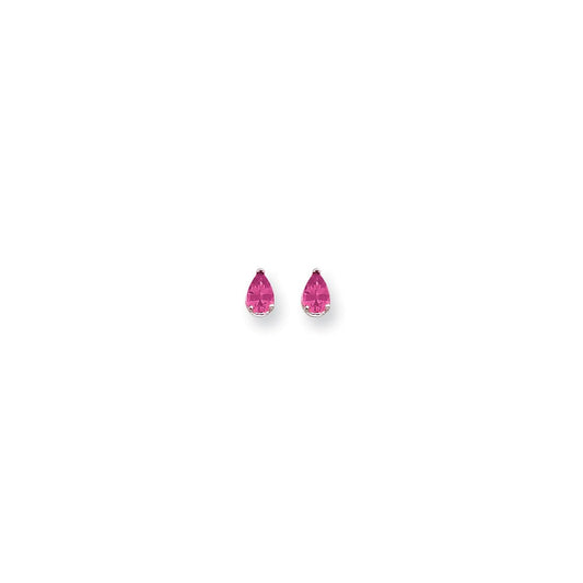 14k White Gold 6x4mm Pear Pink Sapphire Earrings XE79WSP