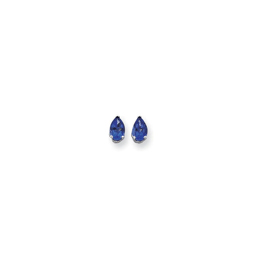 14k White Gold 8x5mm Pear Sapphire Earrings XE81WS