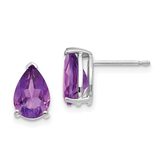 14k Yellow Gold Amethyst Pear Stud Earrings XE82WAM